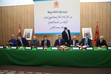 توقيع اتفاقية لتهيئة طريق "تدارت" الرابط بين المدينة الخضراء ببوسكورة ومطار محمد الخامس 