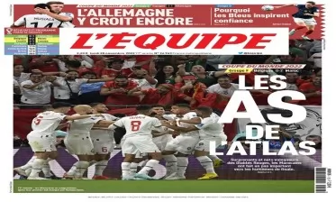 مونديال قطر2022 .. صحف عالمية تتوقع تأهل المغرب للدور الثاني بعد الفوز "التاريخي" على بلجيكا