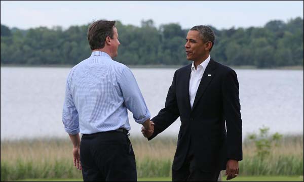 الرئيس الأمريكي باراك أوباما ورئيس الوزراء البريطاني ديفيد كامرون