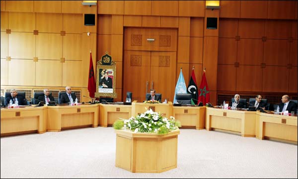 إحدى جلسات الحوار السياسي الليبي بالمغرب