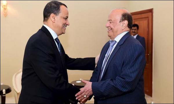 الرئيس اليمني يستقبل الوسيط الأممي إسماعيل ولد الشيخ أحمد