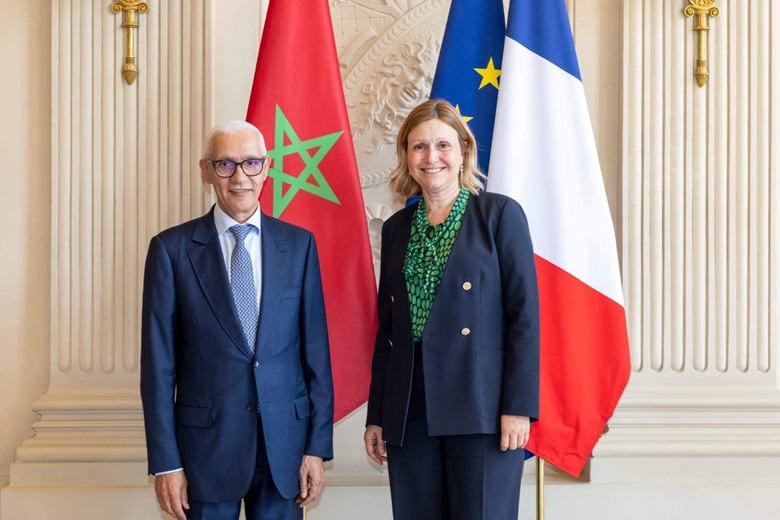 الطالبي العلمي خلال استقباله من طرف رئيسة الجمعية الوطنية الفرنسية