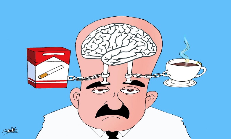 مدمن النيكوتين والكافيين