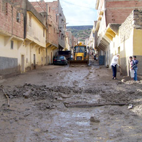 Les rues du quartier Zaouia inondées