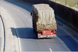 Les camions type 8 tonnes peuvent transporter un peu plus d'une quinzaine de tonnes