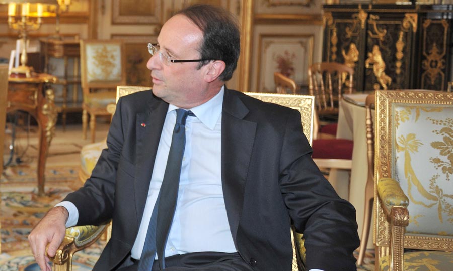 Le Président français, François Hollande, au palais de l'Elysée à Paris. (Photo : MAP)