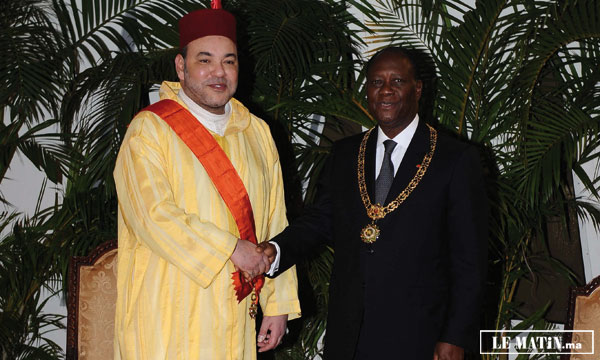 Sa Majesté le Roi réitère la ferme volonté du Maroc d’ériger  avec la Côte d’Ivoire un «modèle fécond et prospère» de coopération Sud-Sud