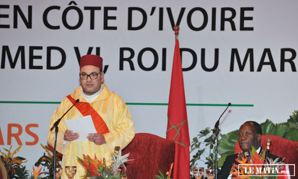 Sa Majesté le Roi réitère la ferme volonté du Maroc d’ériger  avec la Côte d’Ivoire un «modèle fécond et prospère» de coopération Sud-Sud