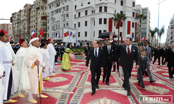Cérémonie d’accueil officiel à Casablanca  du Président français