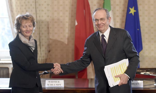 L'Italie et la Suisse signent à Milan un accord