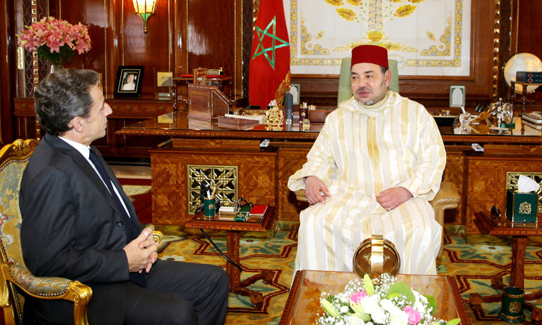 Sa Majesté le Roi Mohammed VI reçoit Nicolas Sarkozy, président du Parti «Les Républicains», en visite au Maroc à la tête d'une importante délégation