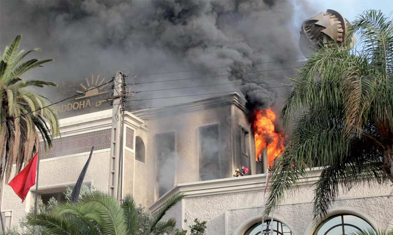 Un bâtiment au siège du Groupe Addoha ravagé par un incendie