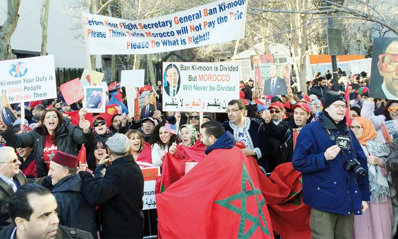 Les MRE des États-Unis manifestent devant le siège de l'ONU pour dénoncer la partialité Ban Ki-moon