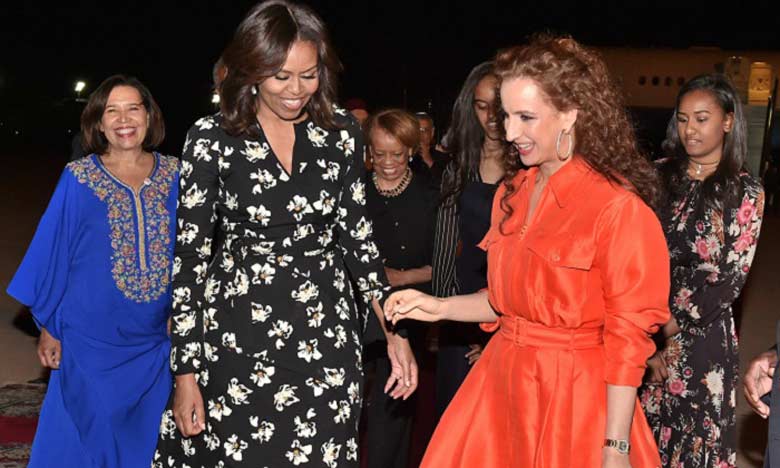Arrivée à Marrakech de la Première Dame des Etats-Unis Michelle Obama 