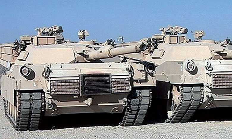 Cérémonie de réception des premiers chars Abrams américains destinés  aux Forces armées royales