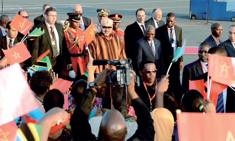 Arrivée de S.M. le Roi à Dar es Salam pour une visite officielle en Tanzanie