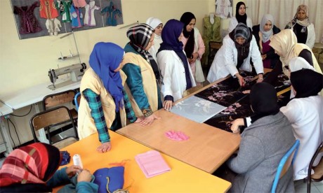 Le Centre de formation et de promotion de la situation des femmes, piloté par l’association «Tafiil Moubadarat» à Taza, est un des exemples réussis de l'INDH. Ph. MAP