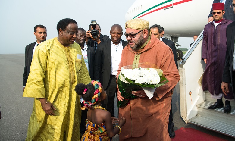 Arrivée de S.M. le Roi Mohammed VI à Accra pour une visite officielle en République du Ghana