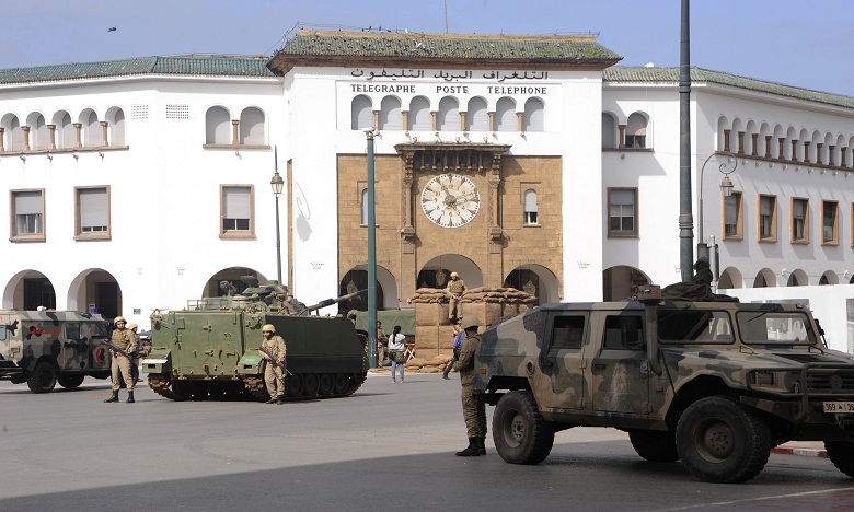 Scènes de guerre au centre-ville de Rabat