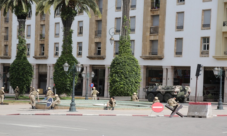 Scènes de guerre au centre-ville de Rabat
