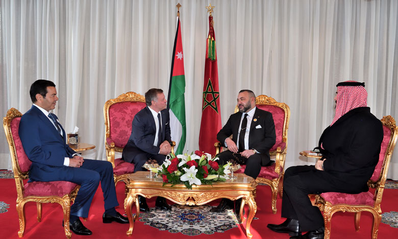 Rencontre au Cabinet Royal à Rabat entre S.M. le Roi et le Souverain hachémite de Jordanie