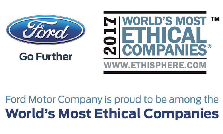 Ford parmi les entreprises les plus éthiques au monde 