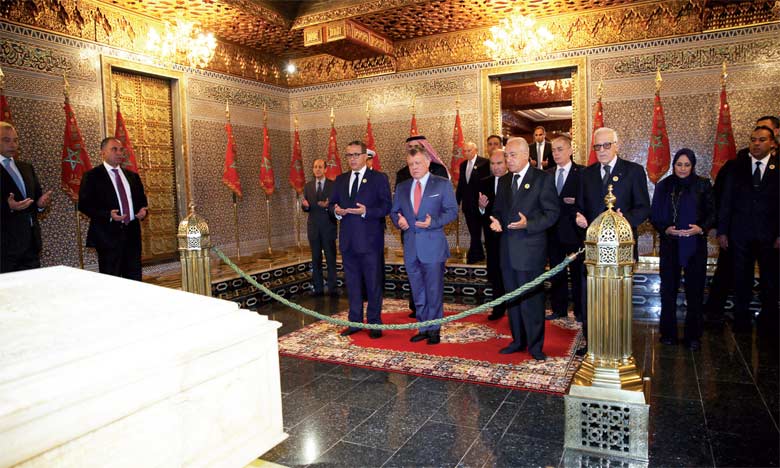 S.M. le Roi Abdallah II de Jordanie visite le Mausolée Mohammed V