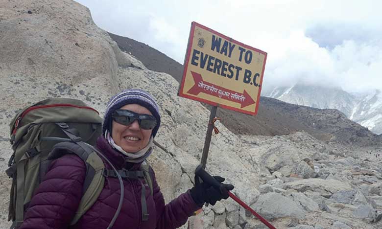 L’alpiniste Bouchra  Baibanou se rapproche du sommet de l’Everest