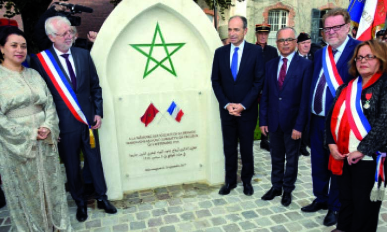 Inauguration en région parisienne d'une stèle à la mémoire des soldats marocains de la bataille de la Marne en 1914