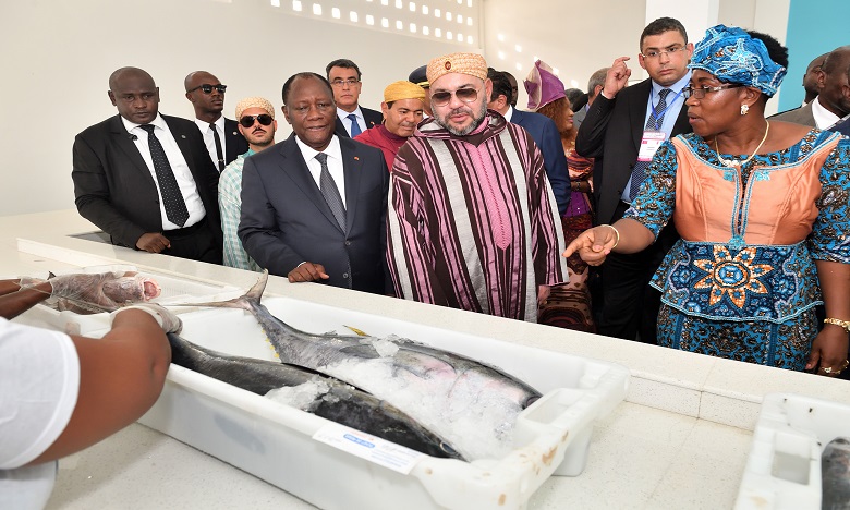 Sa Majesté le Roi Mohammed VI et le Président ivoirien Alassane Ouattara inaugurent le point de débarquement de pêche «Mohammed VI» de Locodjro