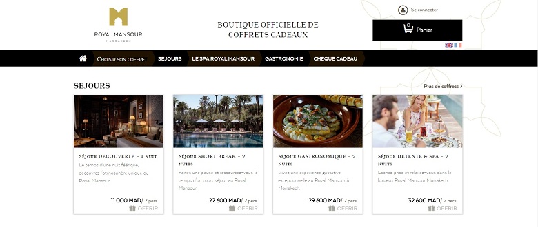 Une boutique en ligne pour Le Royal Mansour Marrakech