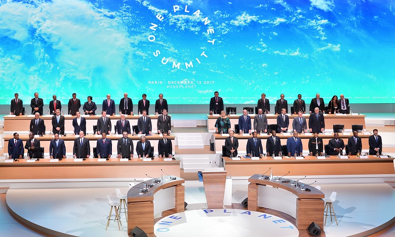 Sa Majesté le Roi Mohammed VI prend part à Paris aux travaux  du Sommet international sur le climat «One Planet Summit»