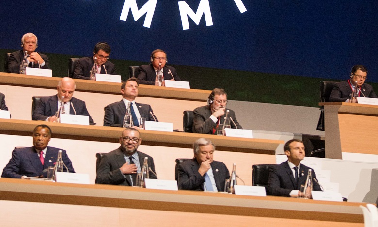 Sa Majesté le Roi Mohammed VI prend part à Paris aux travaux  du Sommet international sur le climat «One Planet Summit»