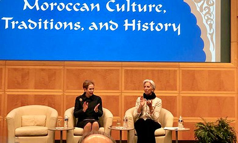 Lalla Joumala Alaoui et Christine Lagarde président une cérémonie célébrant le Maroc et son histoire