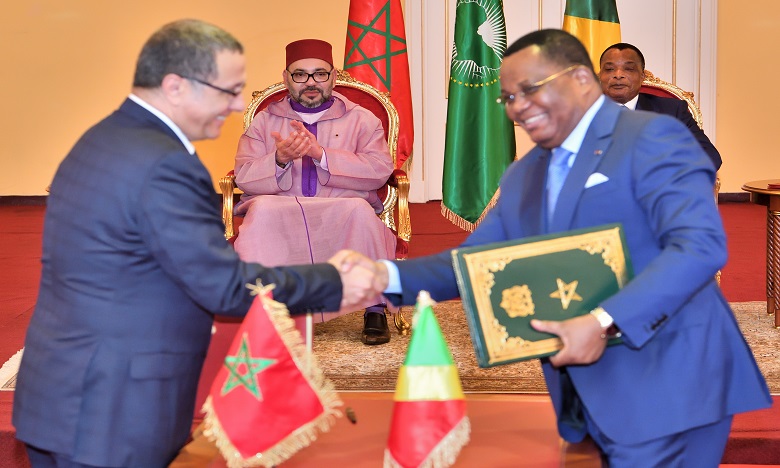 S.M. le Roi et le Chef de l'Etat congolais président la cérémonie de signature de plusieurs accords de coopération
