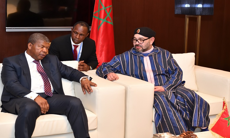 S.M. le Roi reçoit à Brazzaville le président de la République d'Angola