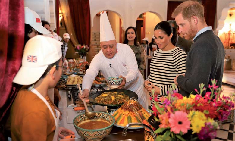 Le Prince Harry et son épouse assistent  à une démonstration culinaire en présence d'enfants défavorisés et aux besoins spécifiques