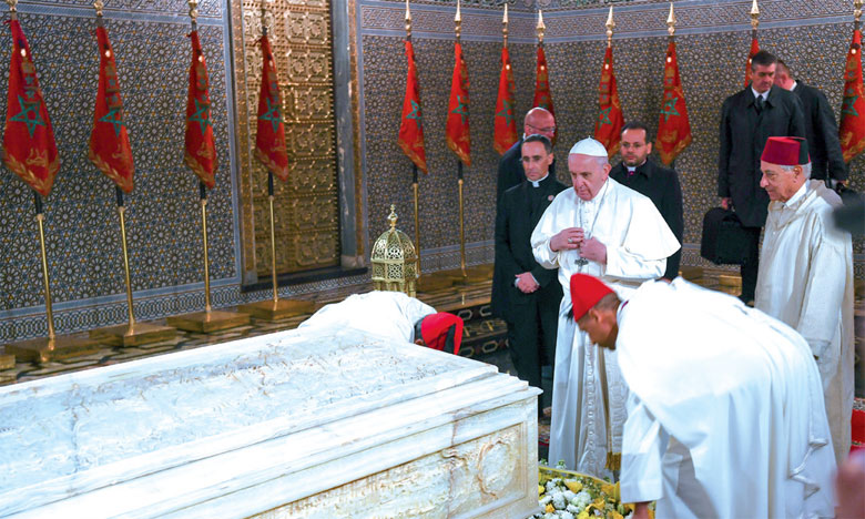 Sa Sainteté le Pape François visite  le Mausolée Mohammed V