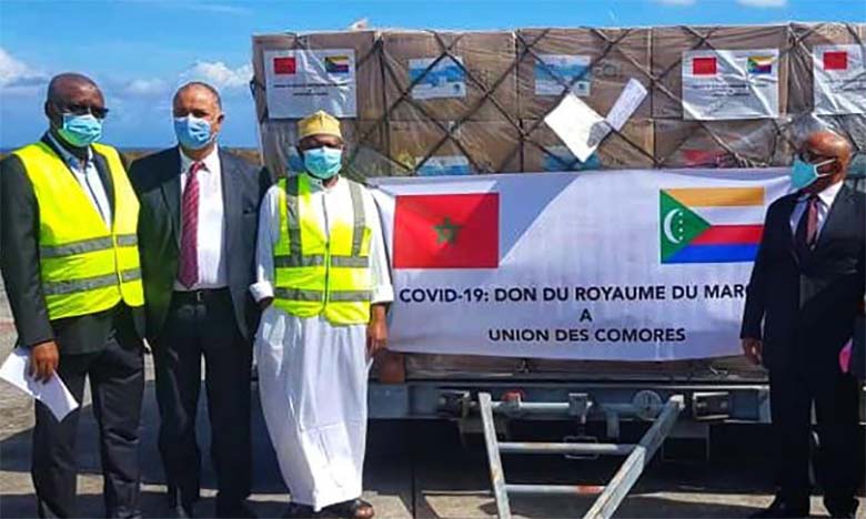 Arrivée à Moroni de l’aide médicale marocaine destinée  à soutenir les Comores dans leur lutte contre le Covid-19