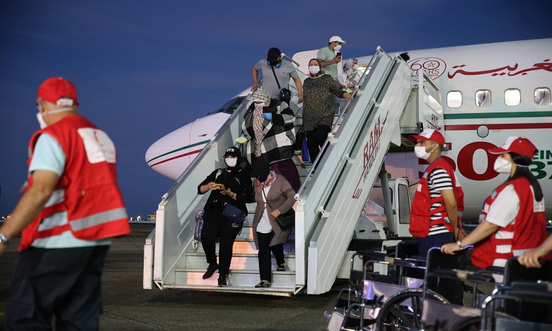 Arrivée à l'aéroport de Tétouan de 313 Marocains rapatriés de la Turquie