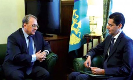 Le représentant spécial de la Fédération de Russie pour le Moyen-Orient et les pays d’Afrique, Mikhail Bogdanov, reçoit l’ambassadeur  du Maroc à Moscou
