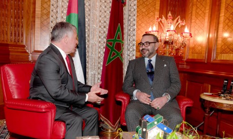 S.M. le Roi Mohammed VI réitère Sa solidarité entière et naturelle avec la Jordanie soeur et Son soutien total à toutes les décisions prises par S.M. le Roi Abdallah II