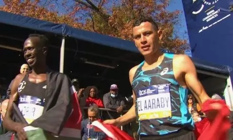 Mohamed El Aâraby termine 2e au Marathon de New York