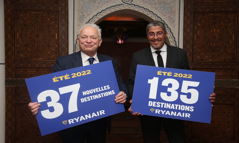 Eddie Wilson, CEO de Ryanair, Adel El fakir, Directeur Général de l’Office National Marocain du Tourisme, ont signé un accord stratégique. 