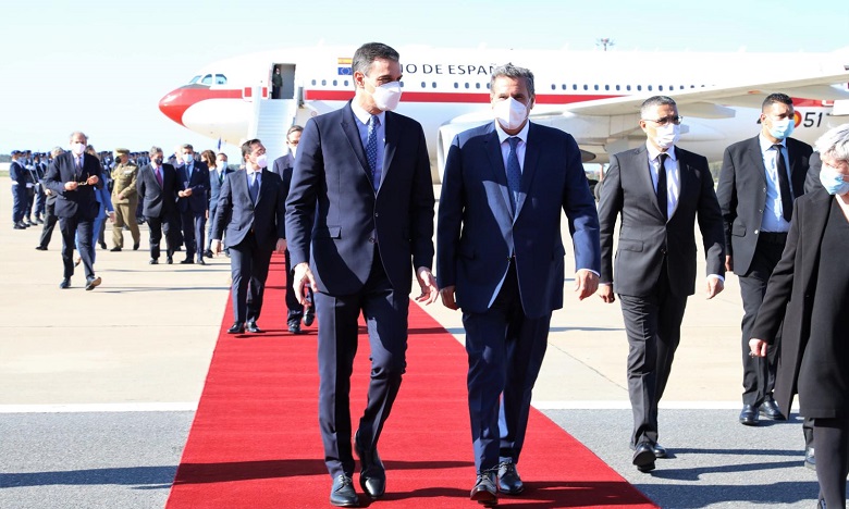 Arrivée du président du gouvernement espagnol, Pedro Sanchez, au Maroc        