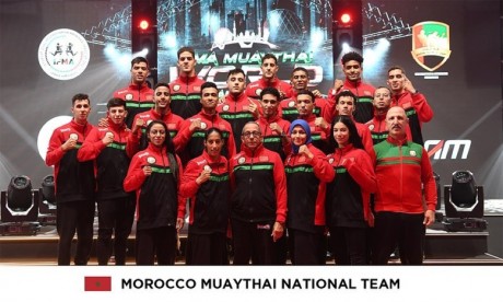 L'équipe nationale marocaine ayant pris part au Championnat du monde de muay thaï.