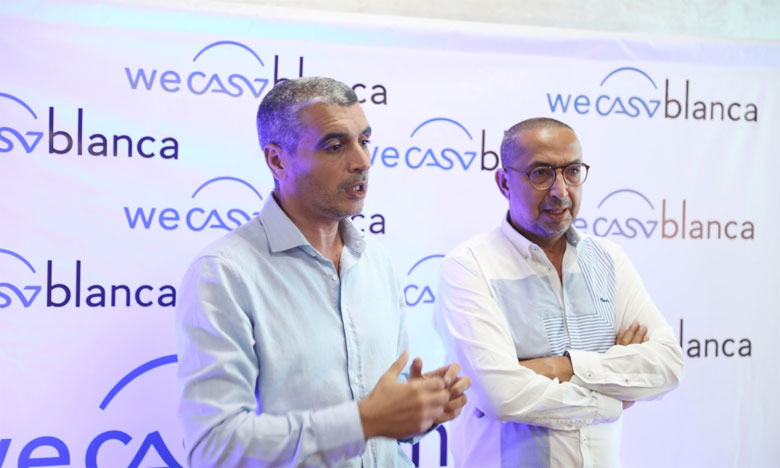 Mohamed Jouahri, DG de Casa Events & Animation et Hassan Snini, directeur technique du marathon de Casablanca. Ph. Seddik
