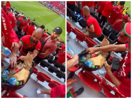 Les supporters marocains ont nettoyé les gradins après le match contre la Croatie