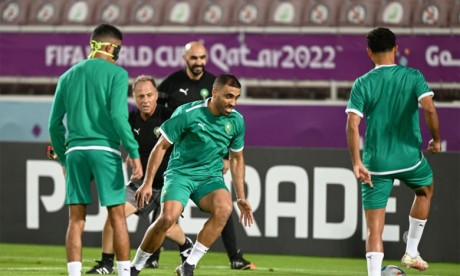 La sélection nationale a effectué lundi sa première séance d'entraînement au stade Al Duhail pour préparer son premier match en Coupe du monde face à la Croatie.