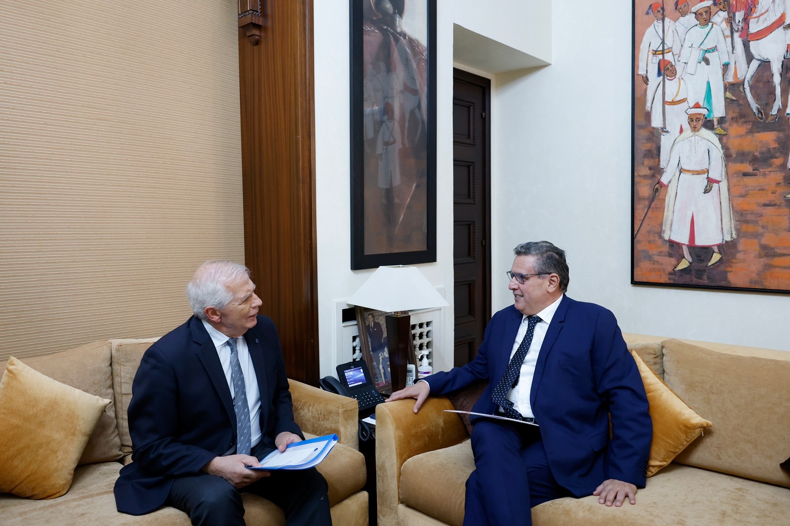 Aziz Akhannouch reçoit Josep Borrell en visite au Maroc 
